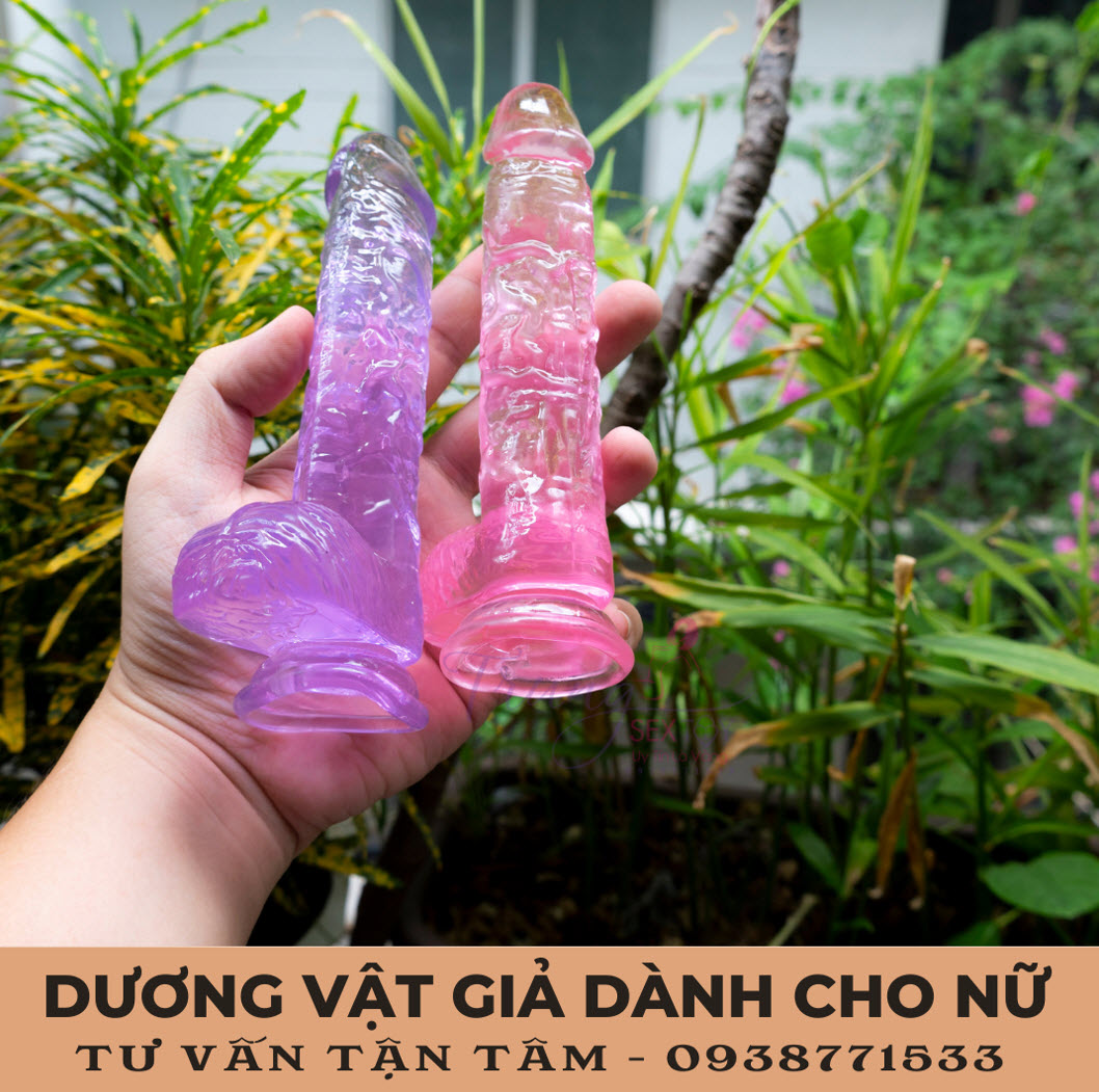dương vật giả trong suốt đa sắc 12x25cm kích thích mạnh mẽ