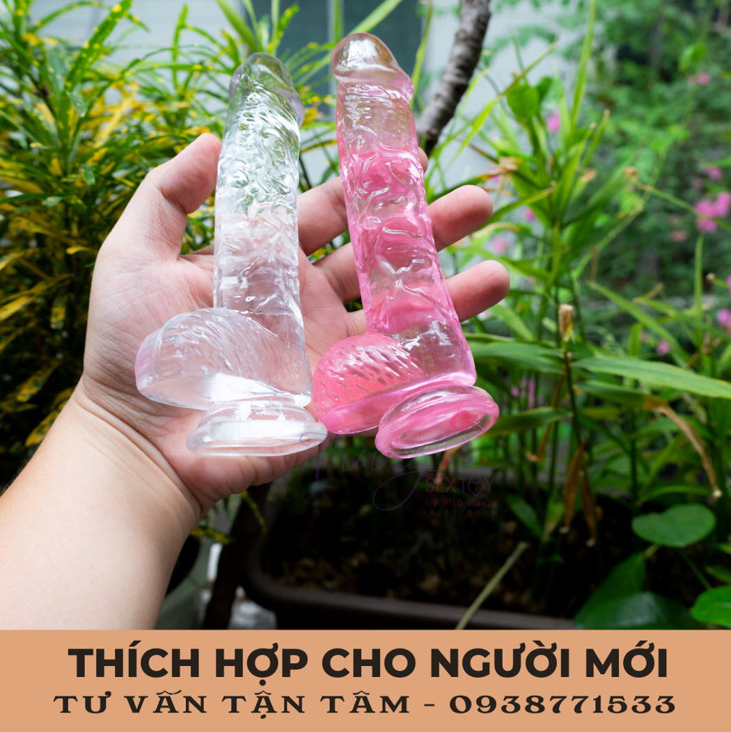 dương vật giả trong suốt đa sắc 12x25cm kích thích mạnh mẽ