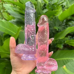 Dương vật giả trong suốt nhiều màu 12x25cm silicon mềm, đàn hồi tốt 
