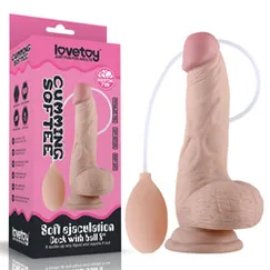 Dương vật giả bắn tinh Lovetoy silicon TPE rung điểm G chân thực