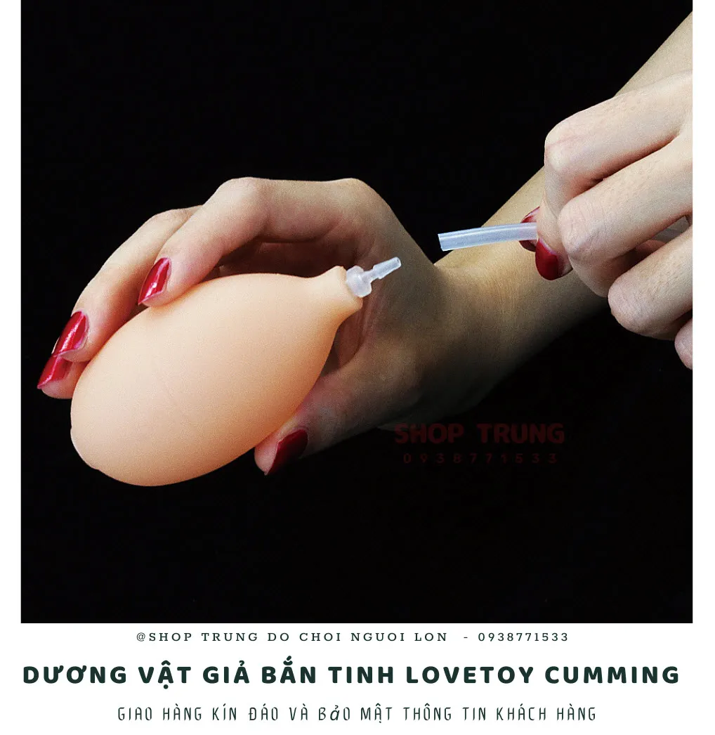 Dương vật giả bắn tinh Lovetoy silicon TPE rung điểm G chân thực