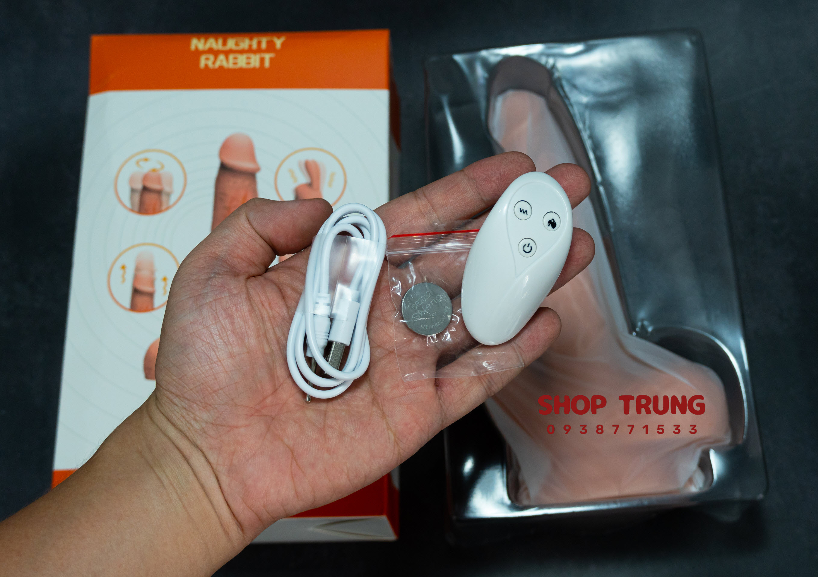 Dương vật giả gắn tường rung thụt ngoáy 16cm có nhiệt độ