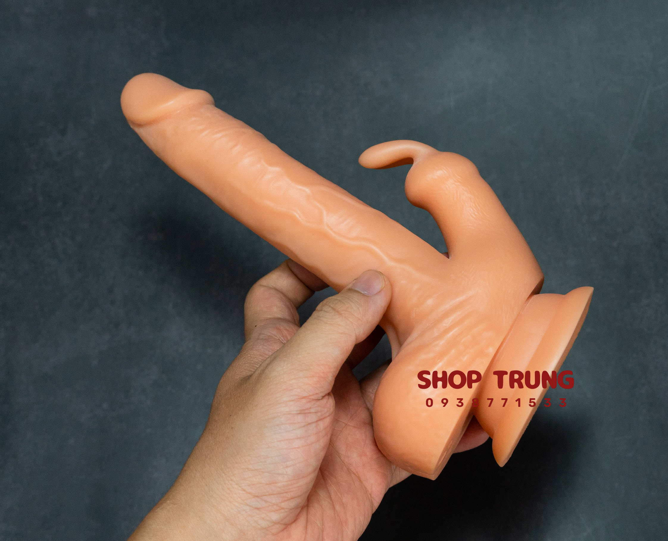 Dương vật giả gắn tường rung thụt ngoáy 16cm có nhiệt độ