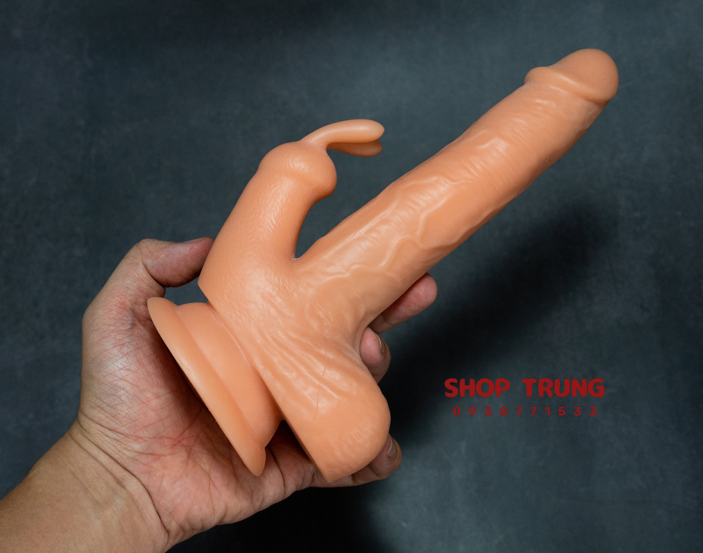 Dương vật giả gắn tường rung thụt ngoáy 16cm có nhiệt độ