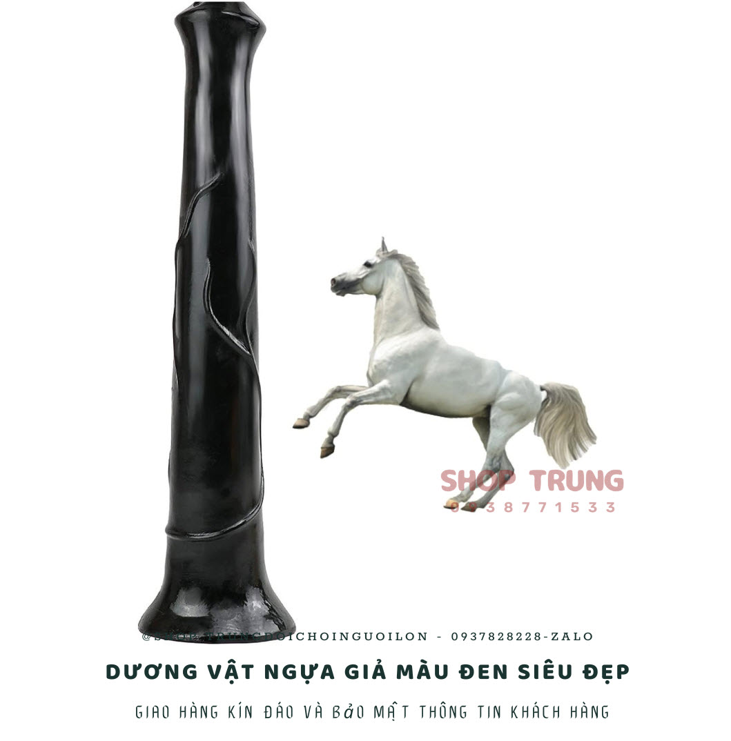 Dương vật giả ngựa 40cm đen hít tường siêu thật kích thích