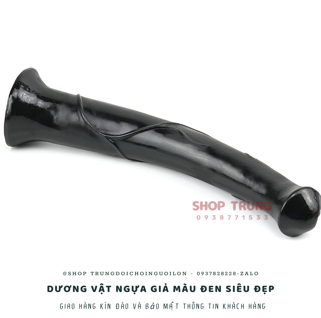 Dương vật giả ngựa 40cm đen hít tường siêu thật kích thích