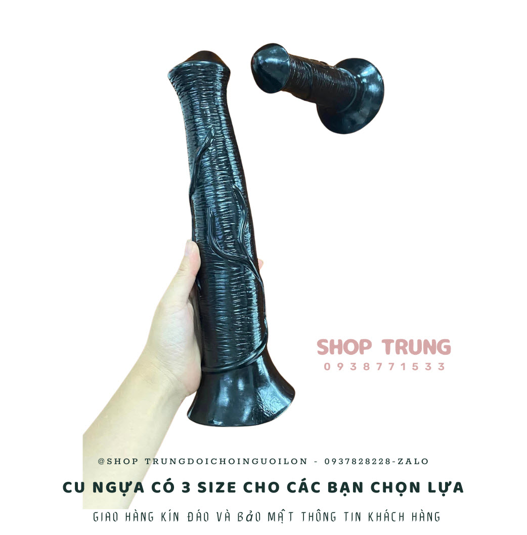 Đồ chơi người lớn đen 40cm bám tường chất liệu ngựa thật