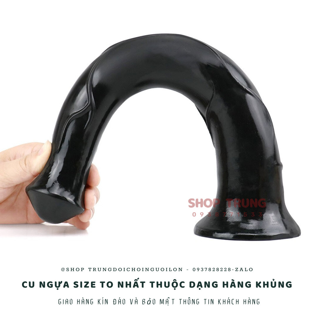 Đồ chơi người lớn đen 40cm bám tường chất liệu ngựa thật