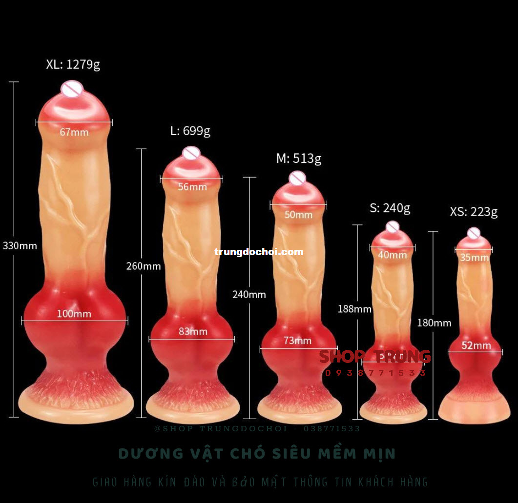 Dương Vật Giả Chó silicon siêu mềm mịn, thoả mãn nhu cầu sinh lý
