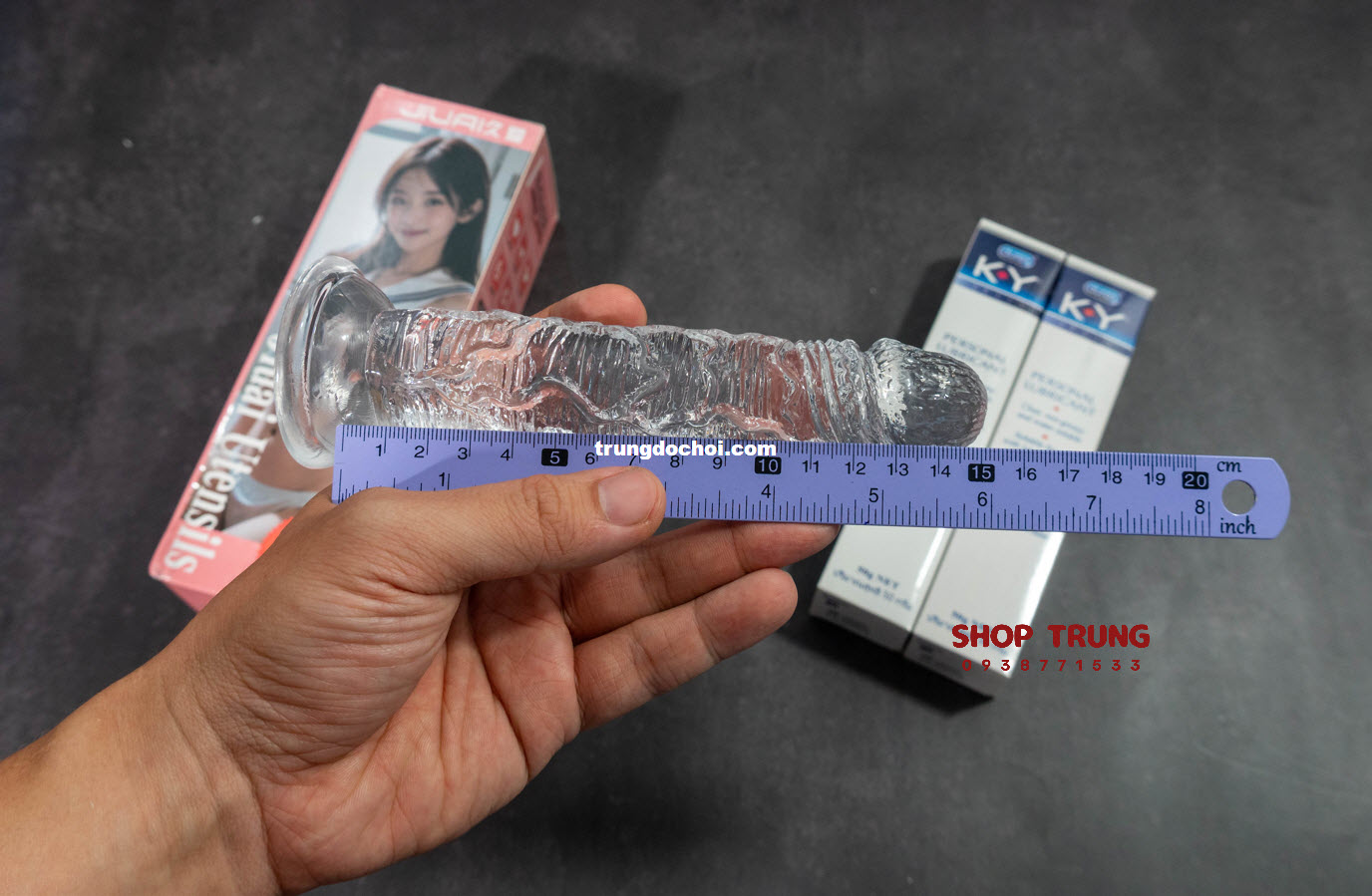 Duong Vat Gia Trong Suot 15cm Uu Dai Hap Dan Cho Nu