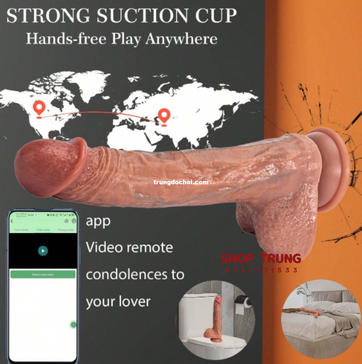 Dương Vật Giả Rung Thụt 10 Chế Độ Điều Khiển APP Siêu Thực