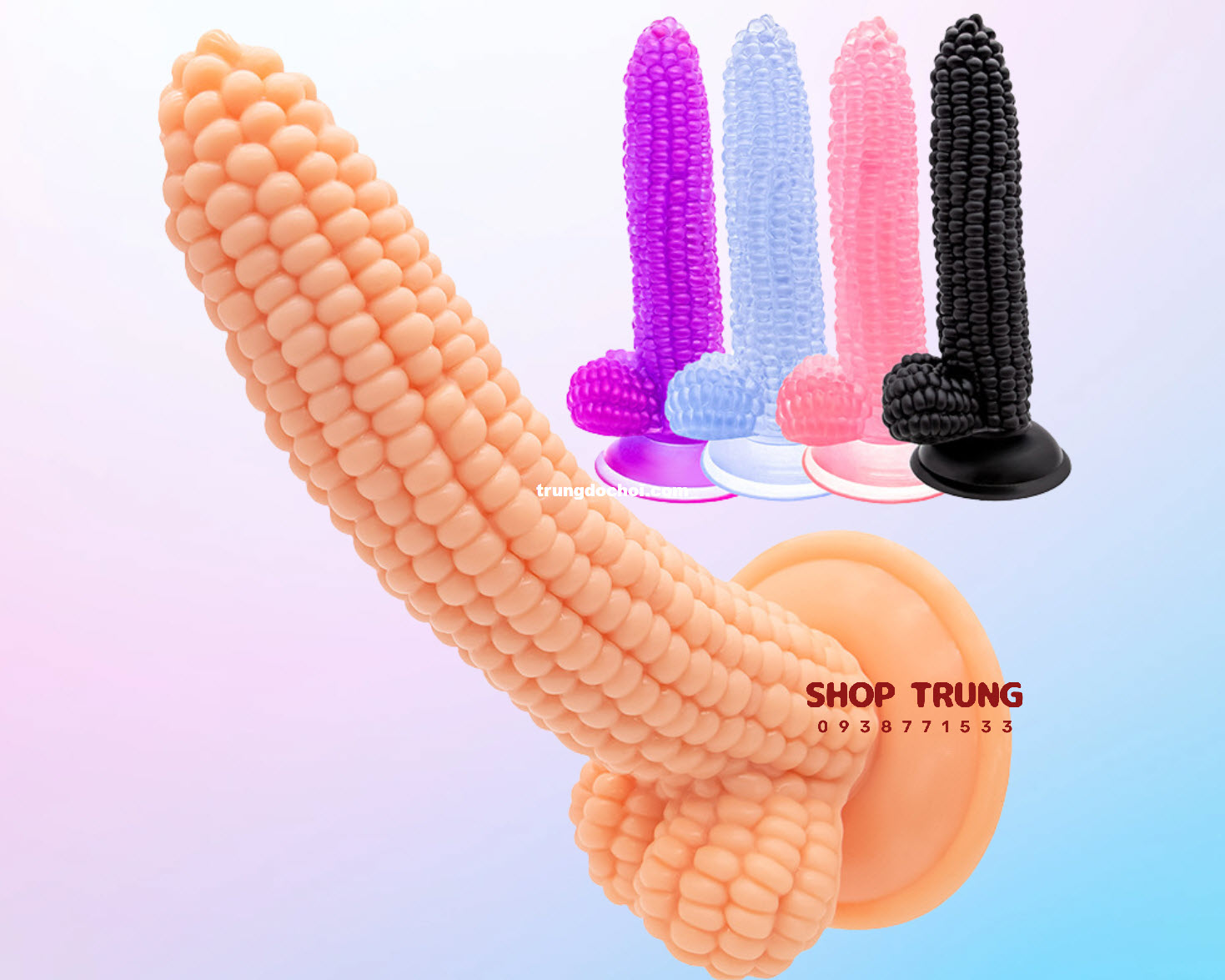 Dương Vật Giả Trái Bắp Silicone Cao Cấp Tăng Khoái Cảm