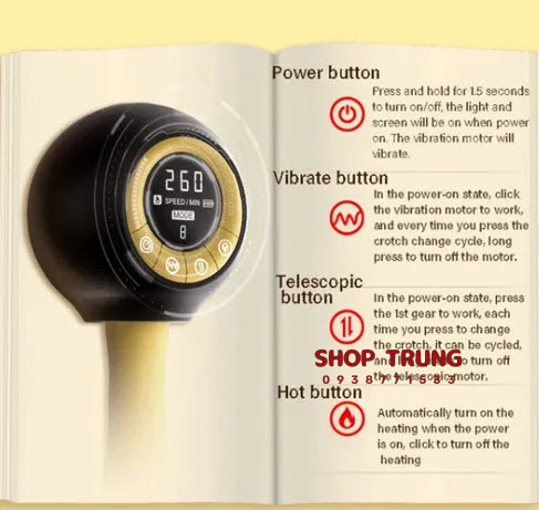 Dương vật giả tự động rung thụt 10 chế độ LCD điều khiển từ xa, đồ chơi người lớn siêu kích thích