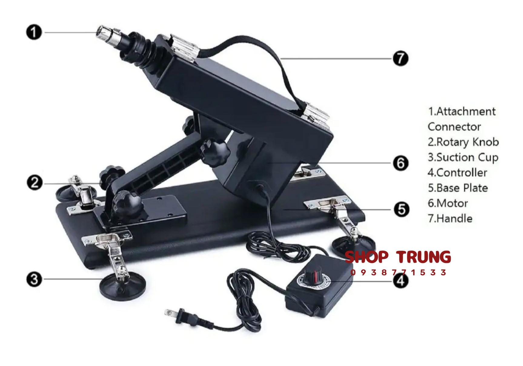Máy rung tự động Machine Gun 6 đầu nữ kích thích mạnh mẽ