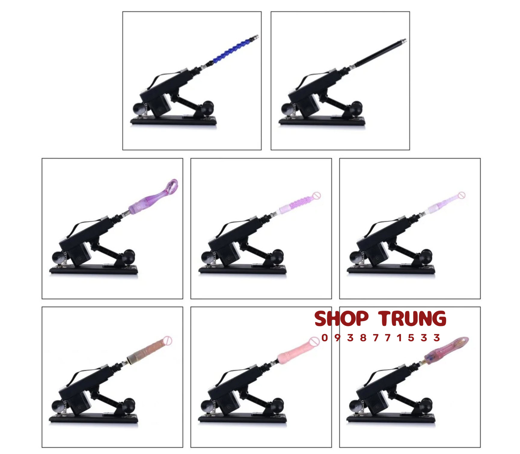 Máy rung tự động Machine Gun 6 đầu nữ kích thích mạnh mẽ