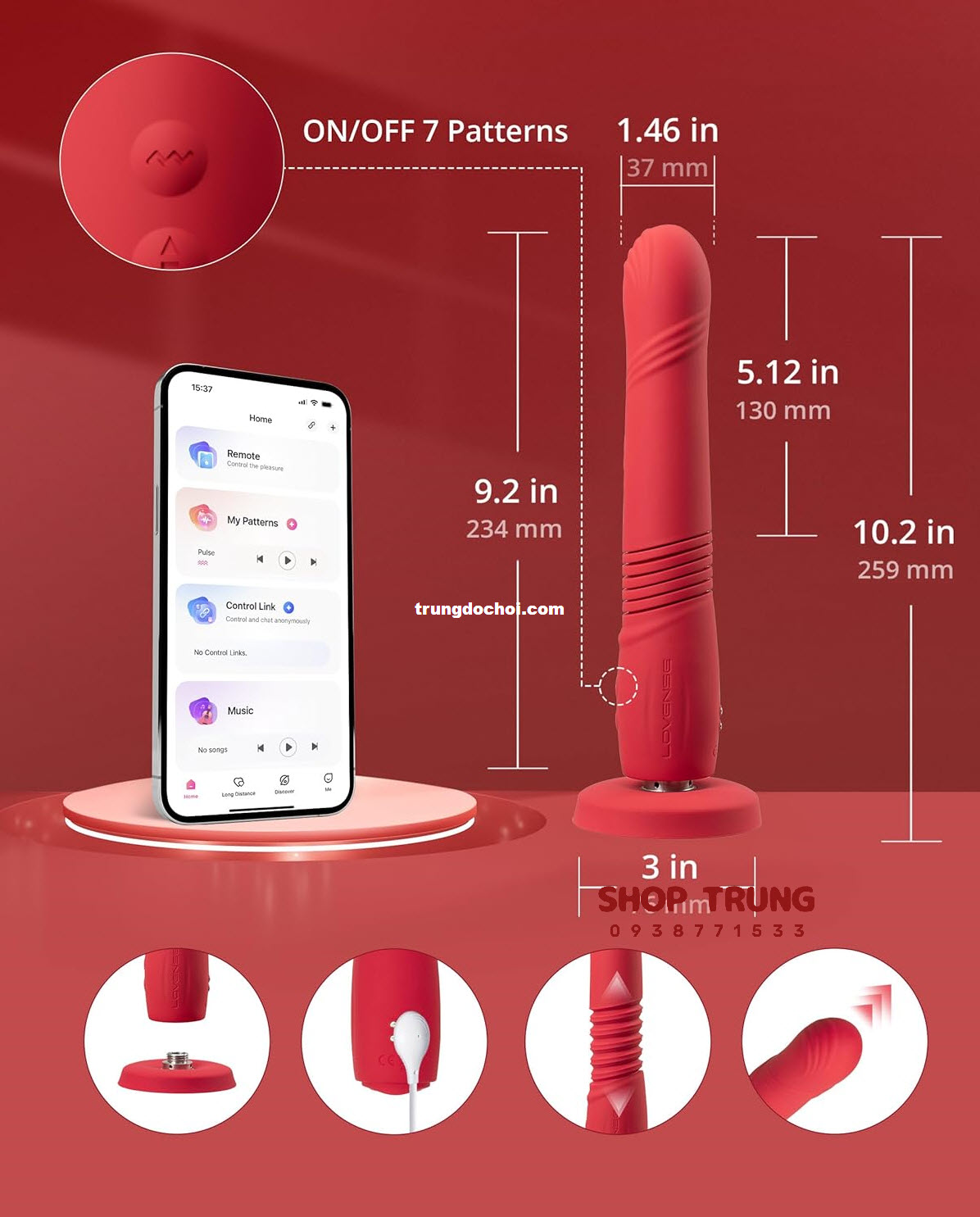 Dương Vật Giả Lovense Gravity - Rung Thụt Cực Mạnh, Điều Khiển App