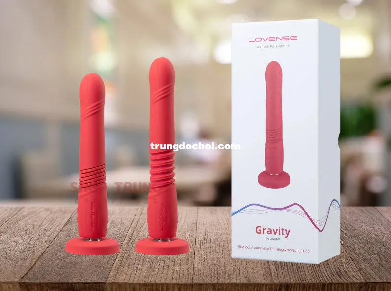 Dương vật giả Lovense Gravity rung thụt app điều khiển từ xa chính hãng