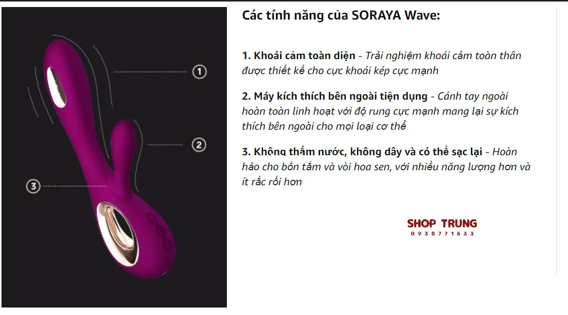 Dương vật giả Soraya Wave LELO rung ngoáy chính hãng cao cấp