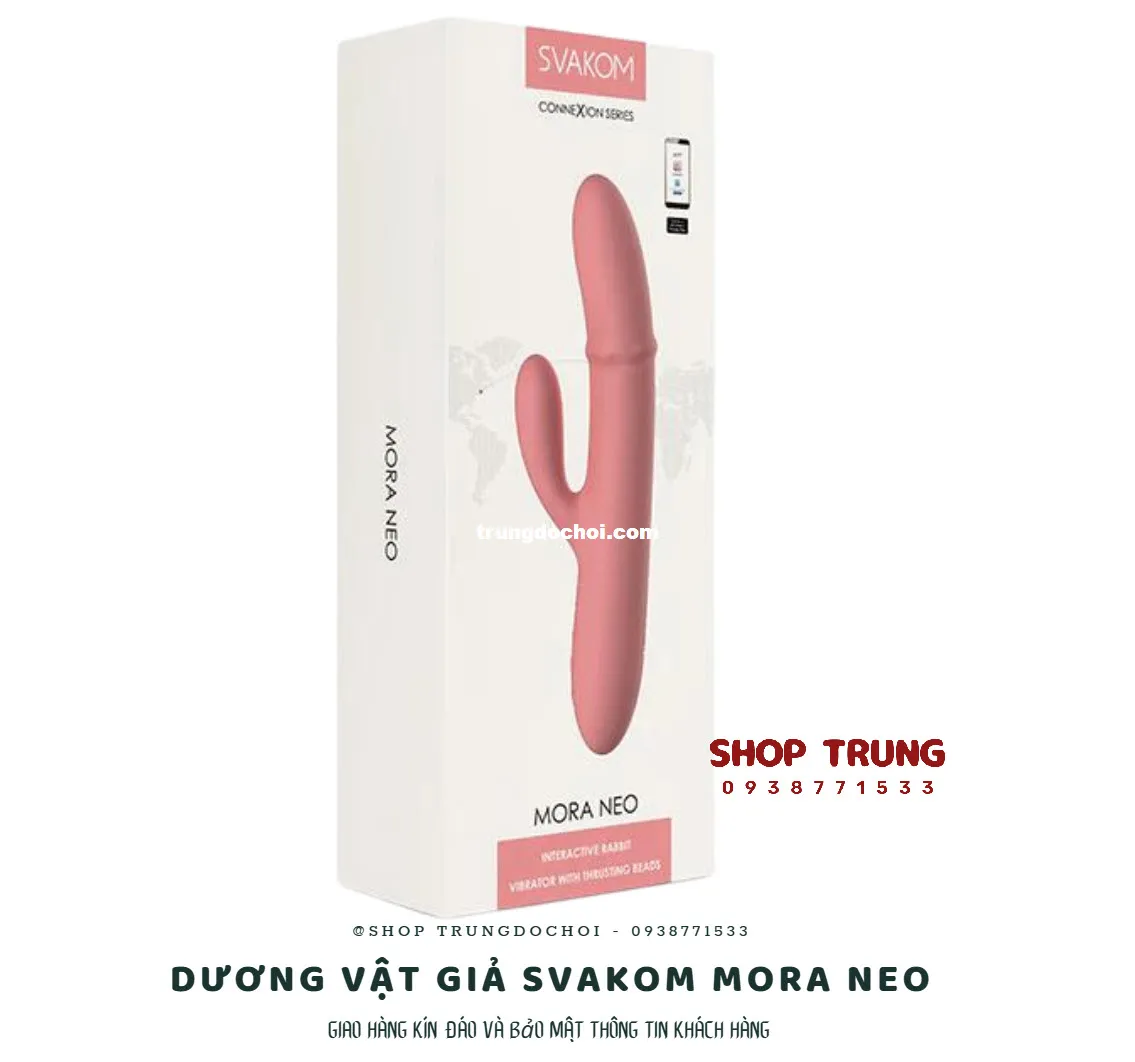 Svakom Mora Neo dương vật giả rung đẩy điều khiển từ xa, silicone y tế an toàn