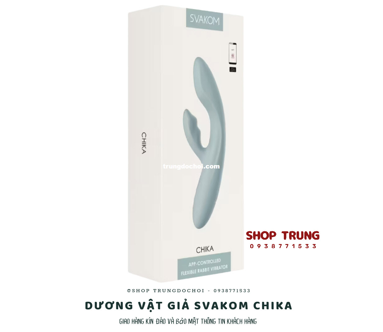 Dương Vật Giả Svakom Chika Rung 5 Tần Số Điều Khiển App Độc Đáo