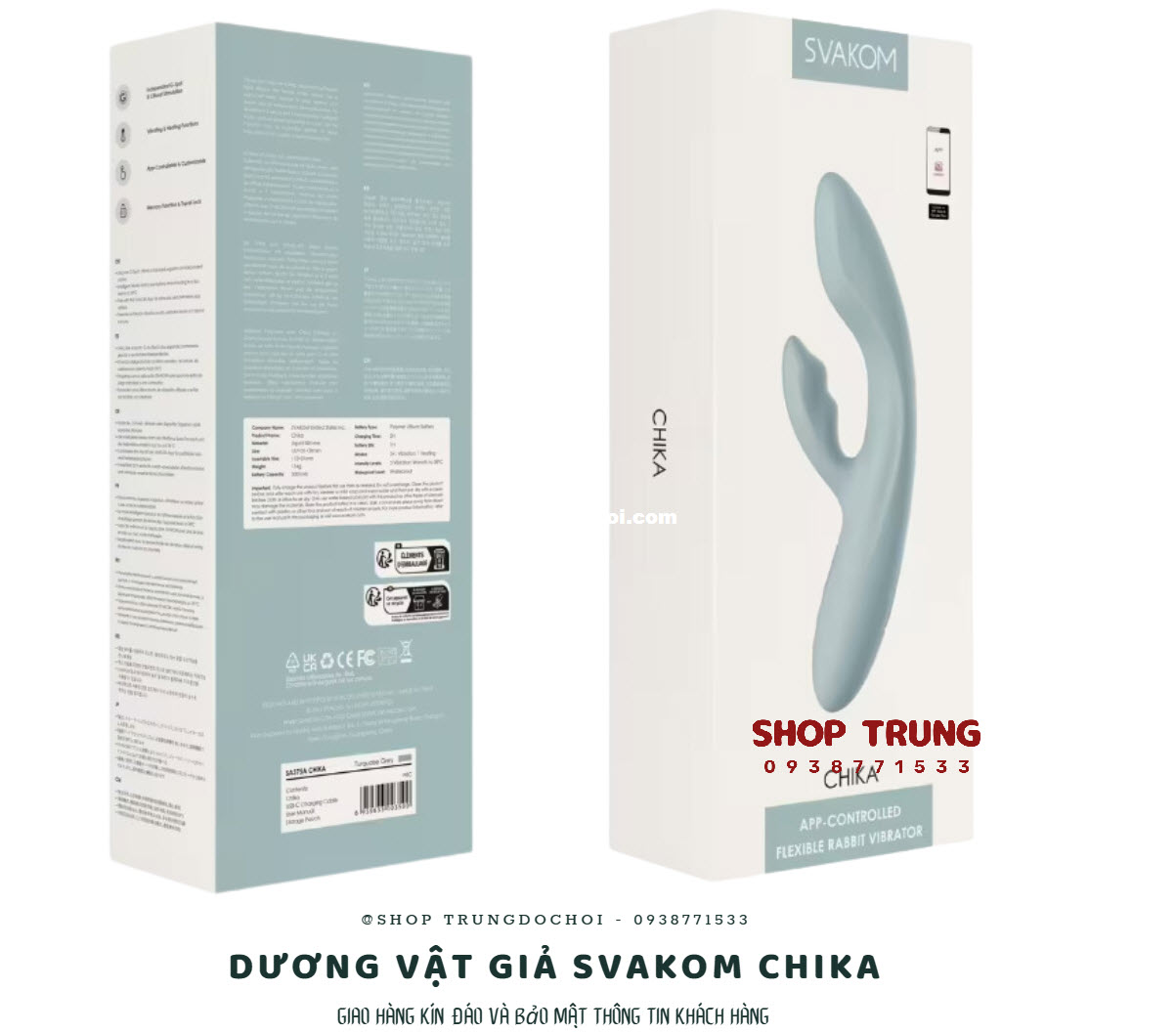 Dương Vật Giả Svakom Chika Rung 5 Tần Số Điều Khiển App Độc Đáo