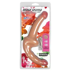 Dương vật giả Lovetoy hai đầu rung nhiều tần số silicon mềm
