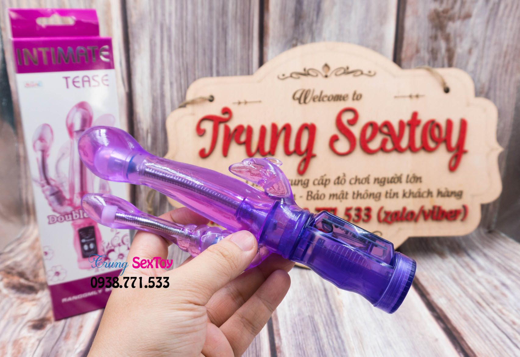 Dương vật giả 3 đầu Tease - Sáng tạo, độc đáo, kích thích cực mạnh