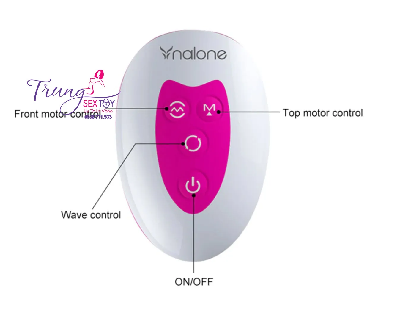 Dương vật giả Nalone Wave rung thụt massage bi silicon cao cấp