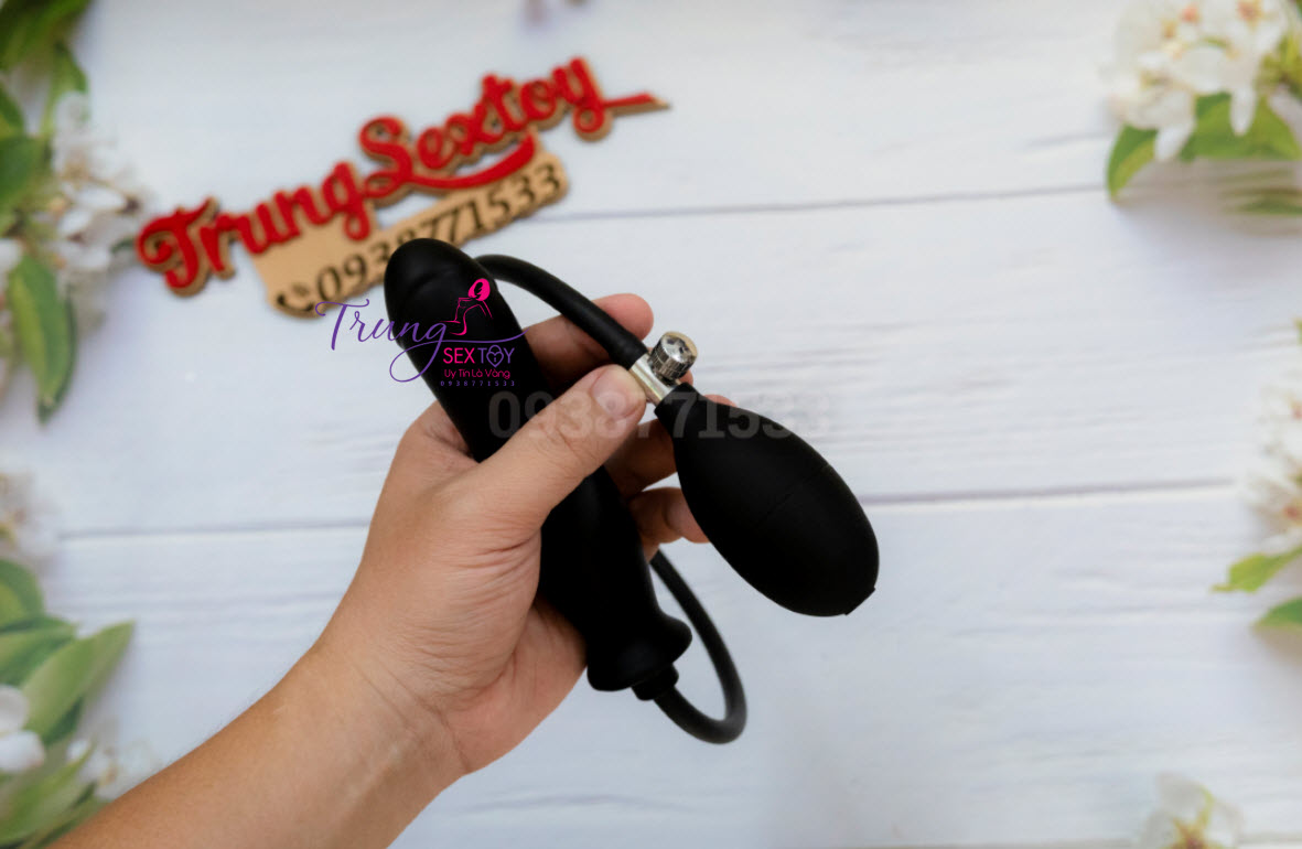 Dương vật giả bơm hơi đen cao cấp an toàn hỗ trợ cực đã