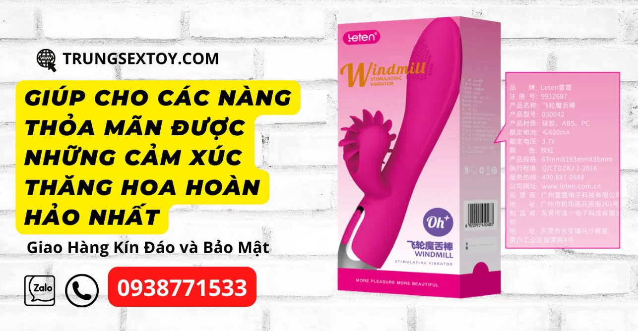 Dương vật giả kèm lưỡi liếm Leten silicon ABS rung kích thích nữ