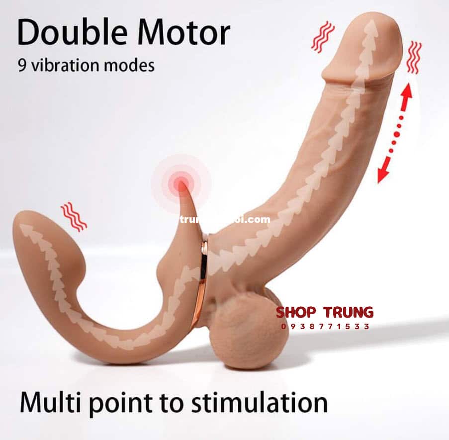 Dương Vật Giả Yeain 2 Đầu Rung Thụt 9 Chế Độ - Siêu Mềm