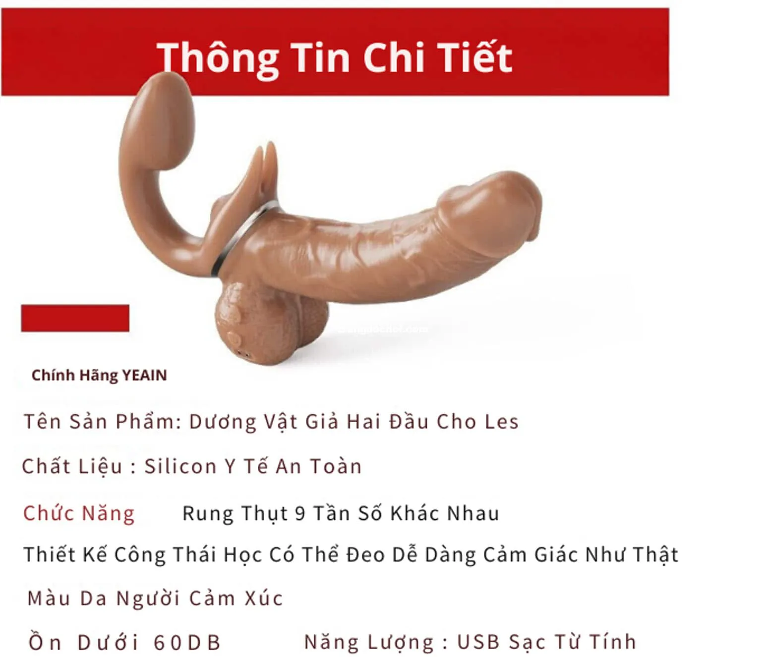 Dương Vật Hai Đầu Yeain Rung Thụt 9 Chế Độ - Cao Cấp, Sướng
