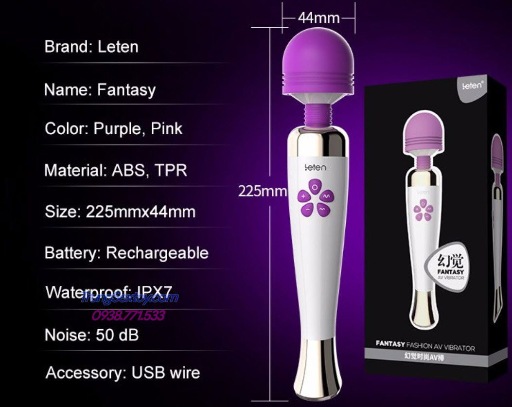 Máy rung âm đạo Leten Fantasy rung nhiều chế độ kích thích điểm G cực phê