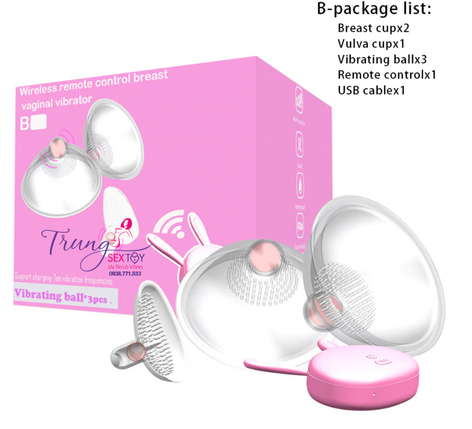 Máy matxa ngực 10 chế độ rung mạnh điều khiển từ xa tiện lợi