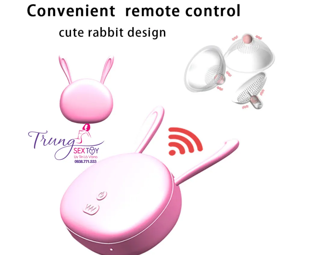 Máy massage ngực điều khiển từ xa 10 chế độ rung silicon mềm mại