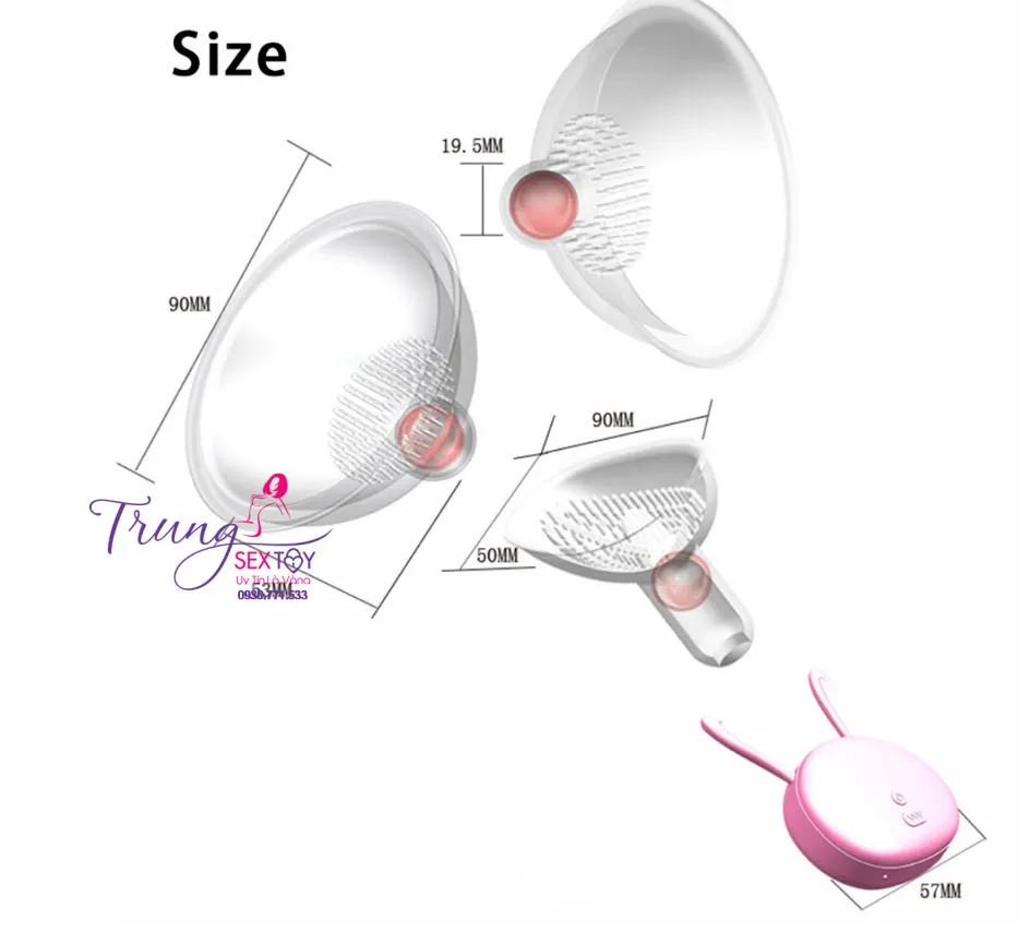 Máy massage ngực điều khiển từ xa 10 chế độ rung silicon mềm mại