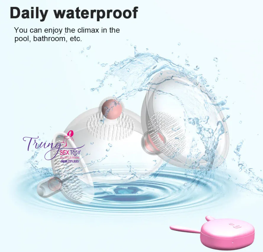 Máy massage ngực điều khiển từ xa 10 chế độ rung silicon mềm mại