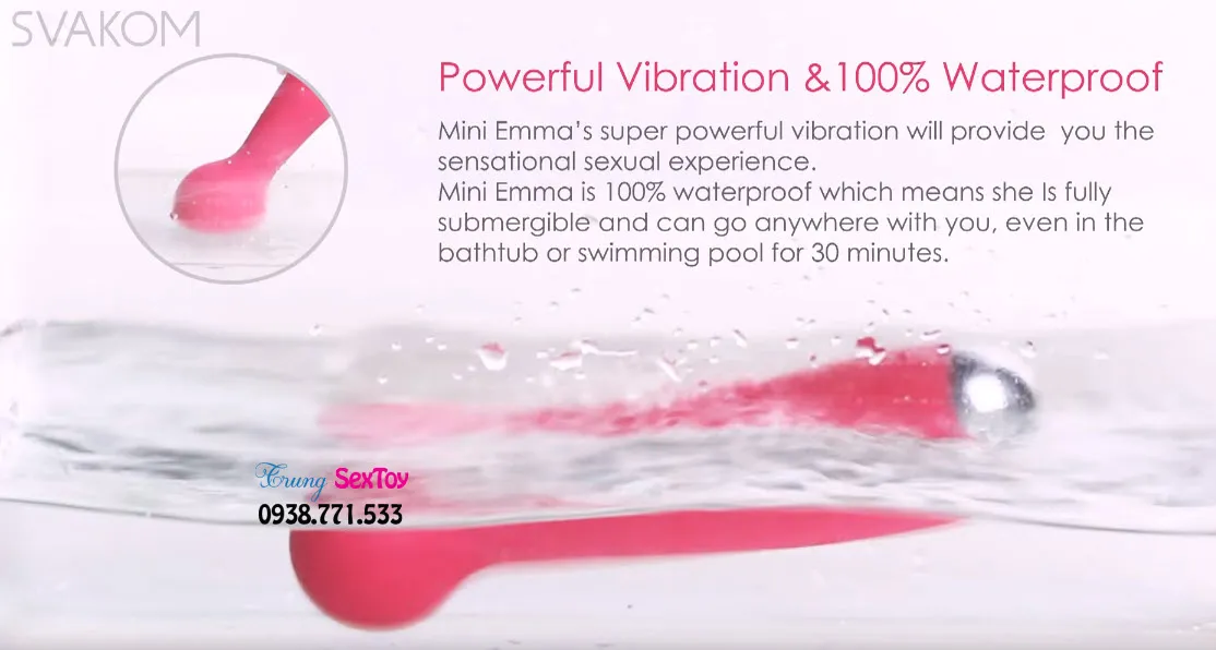 Svakom Mini Emma máy rung điểm G silicon y tế sạc pin