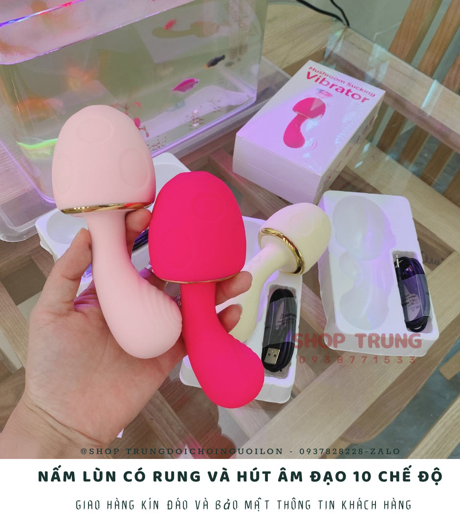 Nấm Lùn 10 Chế Độ Rung Hút Âm Đạo Siêu Cuốn Hấp Dẫn Cho Nữ Nấm Lùn 10 Chế Độ Rung Hút Âm Đạo Siêu Cuốn Hấp Dẫn Cho Nữ