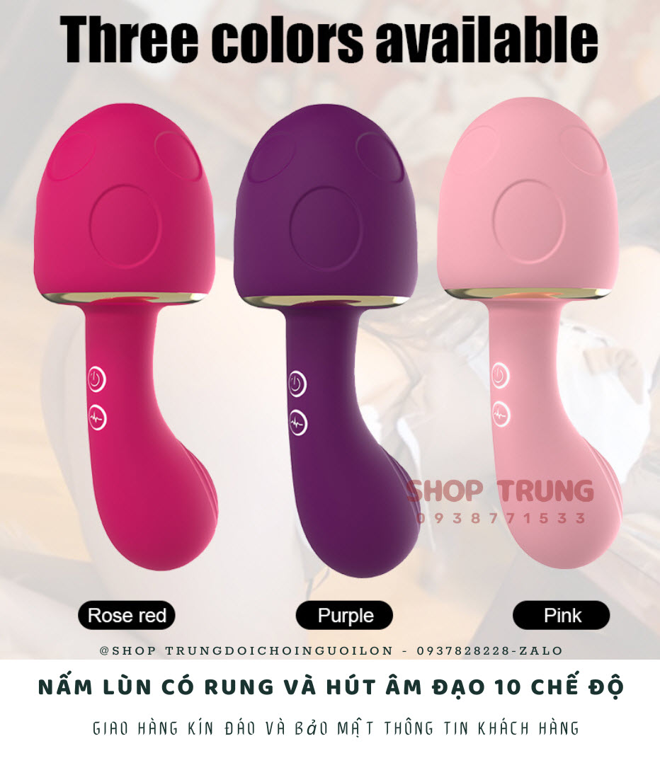 Nấm Lùn 10 Chế Độ Rung Hút Âm Đạo Siêu Cuốn Hấp Dẫn Cho Nữ Nấm Lùn 10 Chế Độ Rung Hút Âm Đạo Siêu Cuốn Hấp Dẫn Cho Nữ
