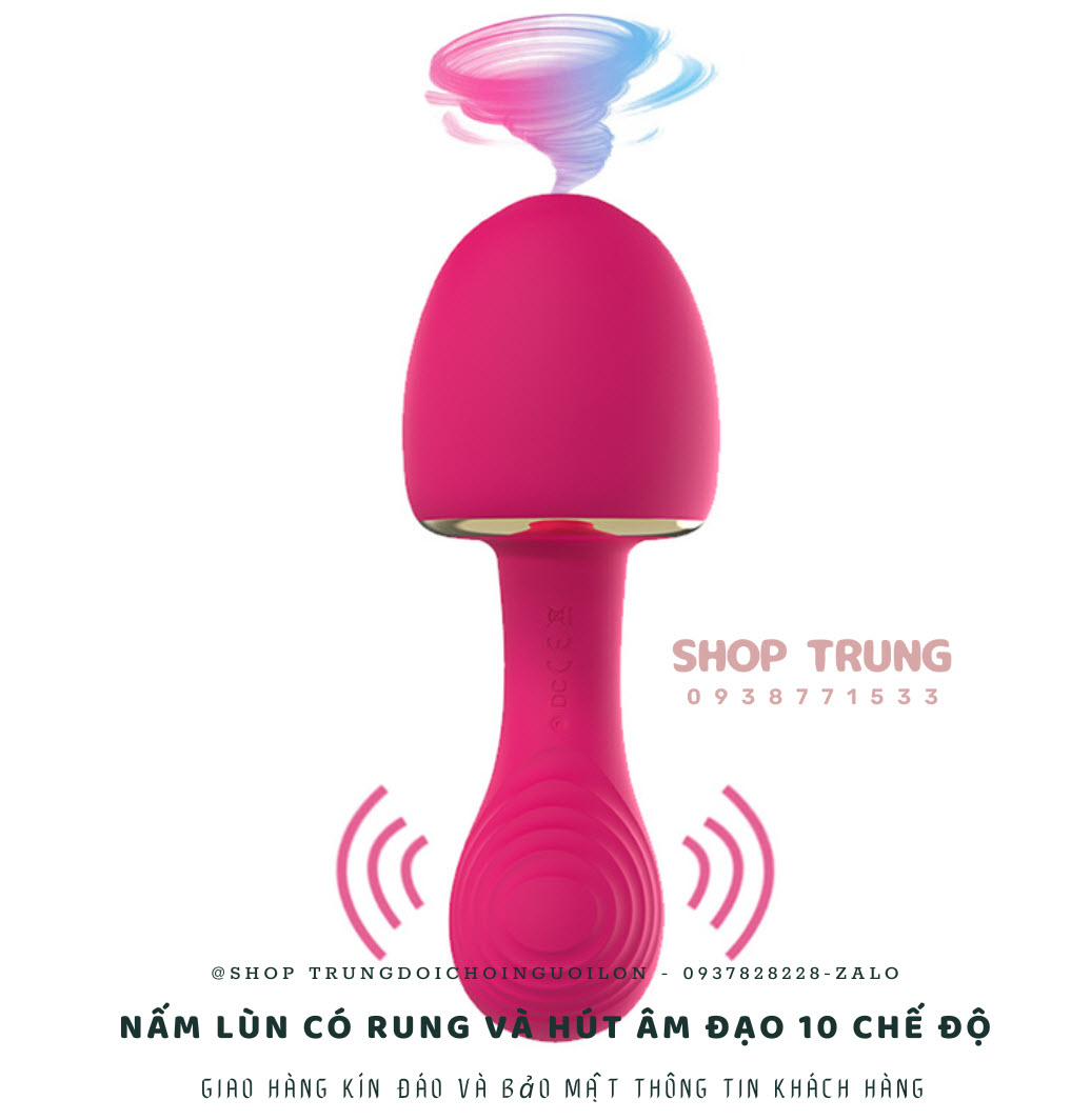Nấm Lùn 10 Chế Độ Rung Hút Âm Đạo Siêu Cuốn Hấp Dẫn Cho Nữ Nấm Lùn 10 Chế Độ Rung Hút Âm Đạo Siêu Cuốn Hấp Dẫn Cho Nữ