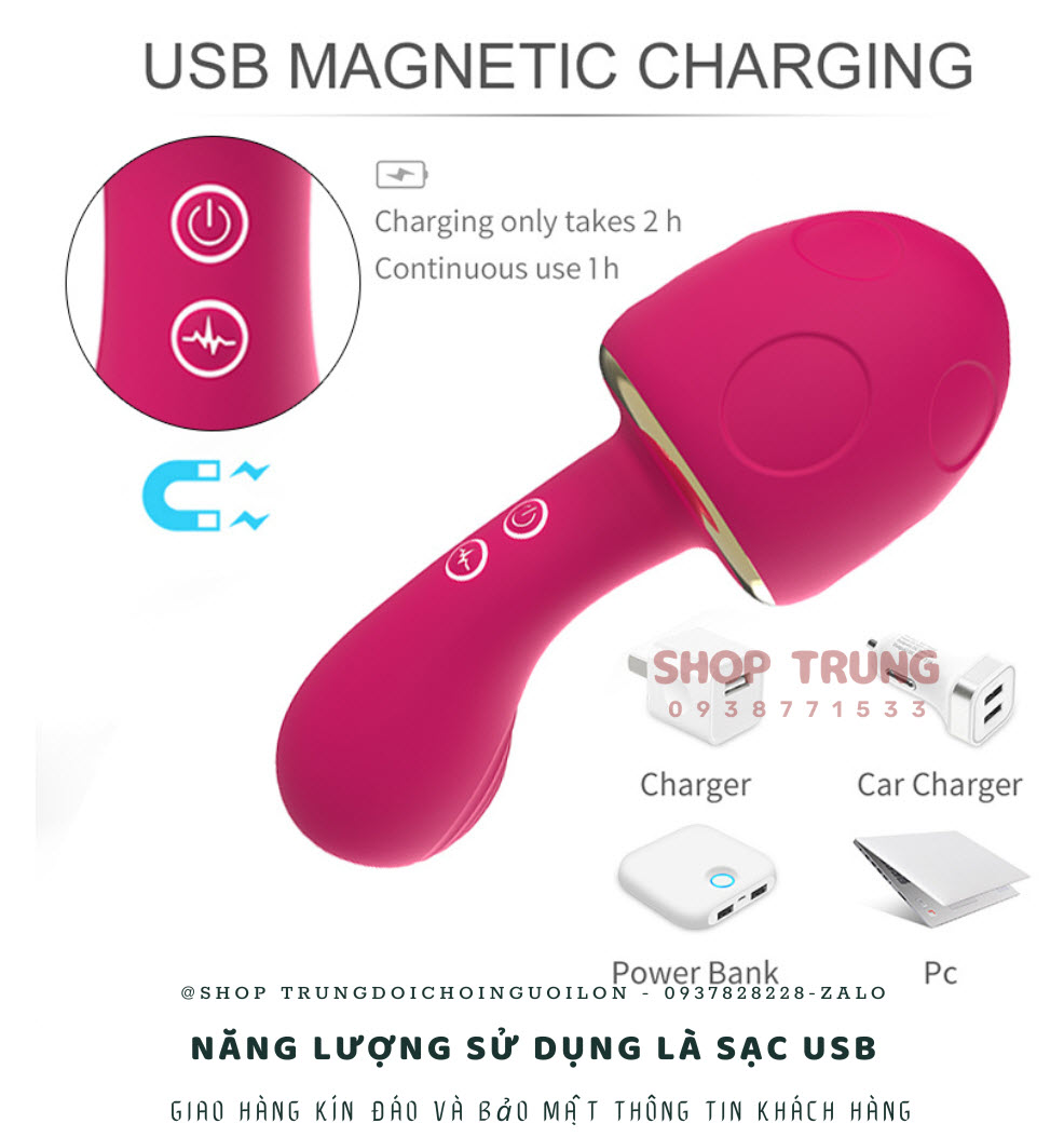Nấm Lùn 10 Chế Độ Rung Hút Âm Đạo Siêu Cuốn Hấp Dẫn Cho Nữ Nấm Lùn 10 Chế Độ Rung Hút Âm Đạo Siêu Cuốn Hấp Dẫn Cho Nữ