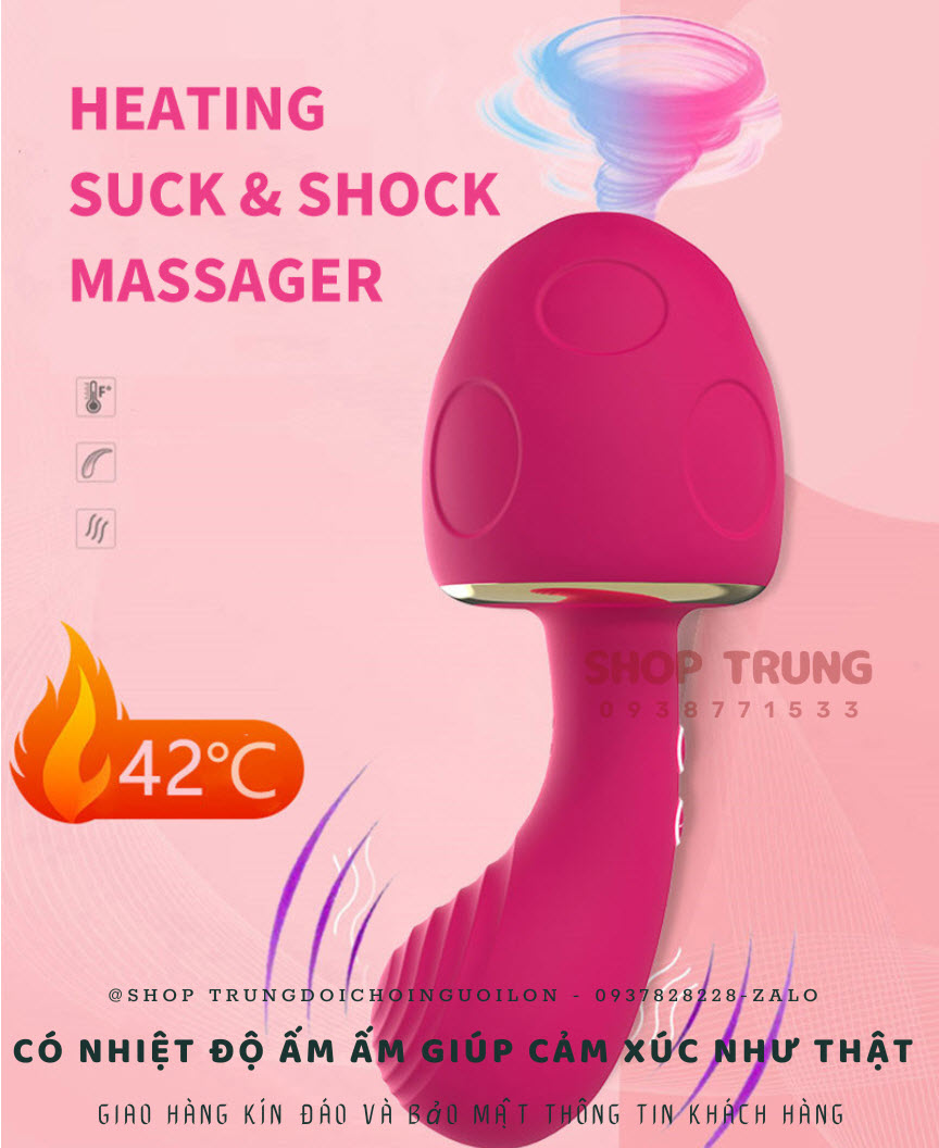 Nấm Lùn 10 Chế Độ Rung Hút Âm Đạo Siêu Cuốn Hấp Dẫn Cho Nữ Nấm Lùn 10 Chế Độ Rung Hút Âm Đạo Siêu Cuốn Hấp Dẫn Cho Nữ