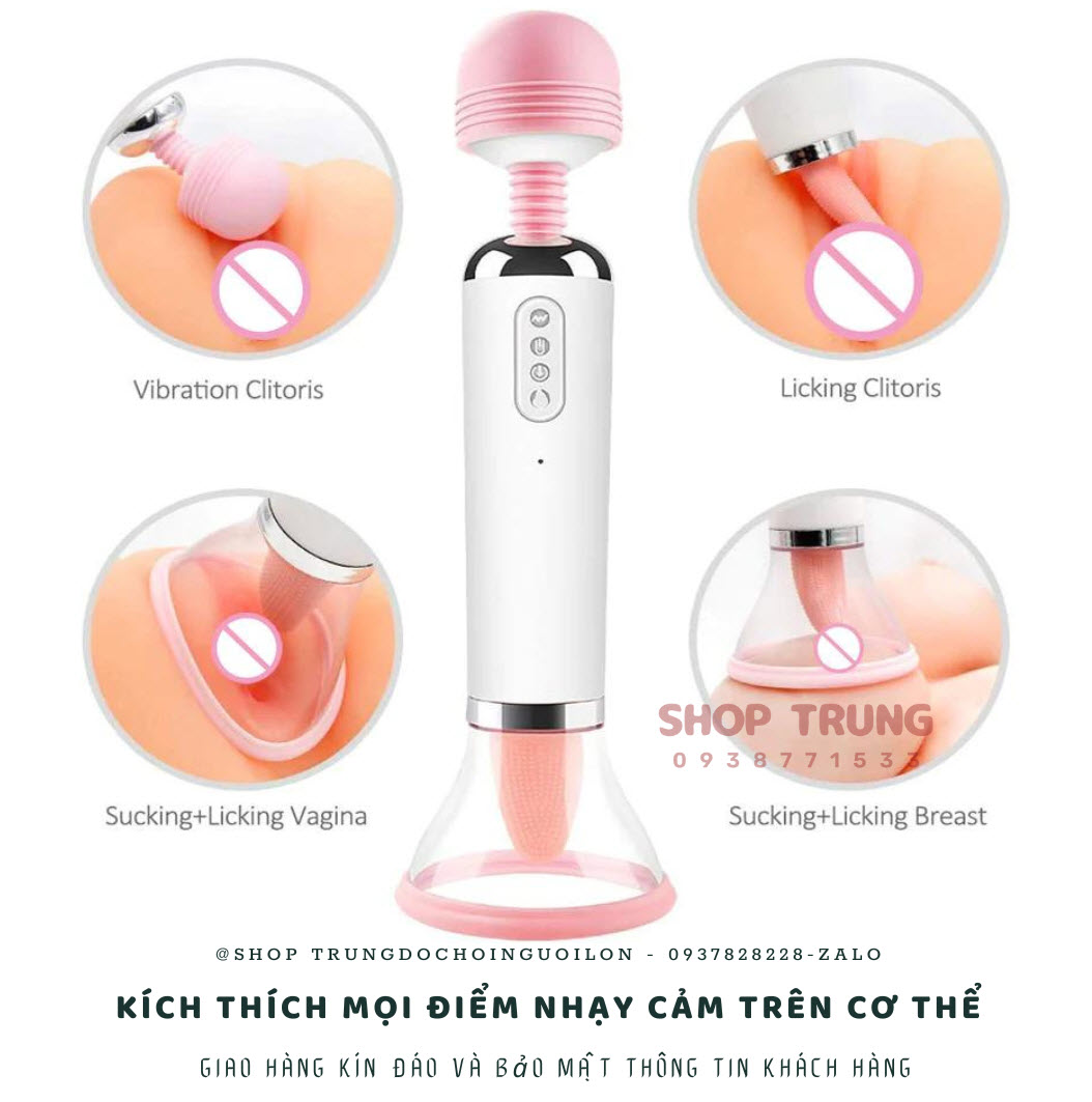 Máy Massage Âm Đạo 3 Trong 1 Rung Hút Liếm Kích Thích Mạnh Mẽ