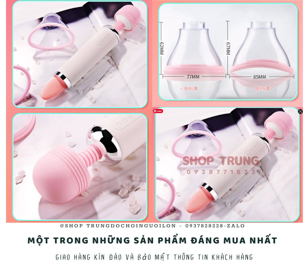 Máy Massage Âm Đạo 3 Trong 1 Rung Hút Liếm Kích Thích Mạnh Mẽ