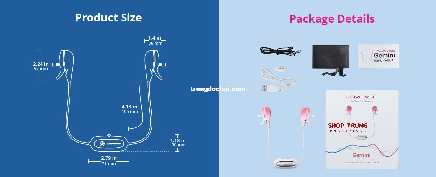Máy Rung Kẹp Ti Lovense Gemini Hấp Dẫn Trải Nghiệm Sướng