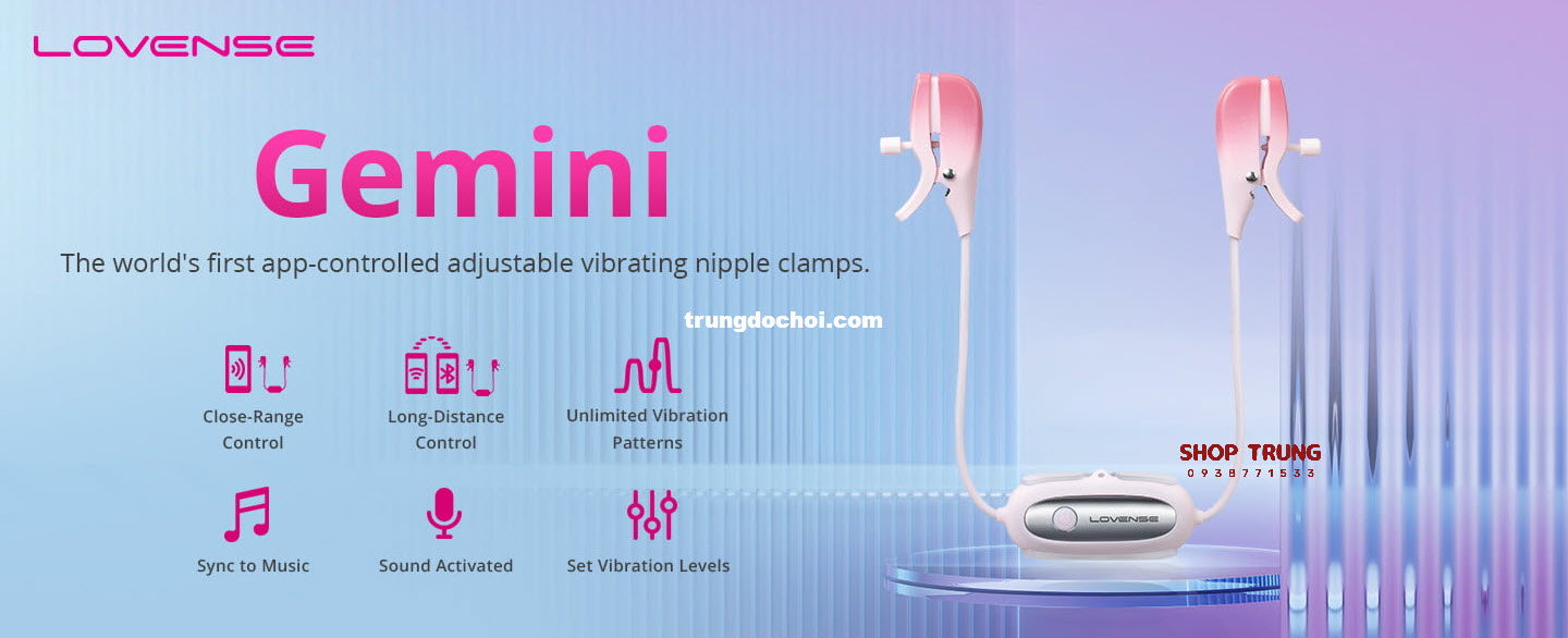 Máy Rung Kẹp Ti Lovense Gemini Hấp Dẫn Trải Nghiệm Sướng