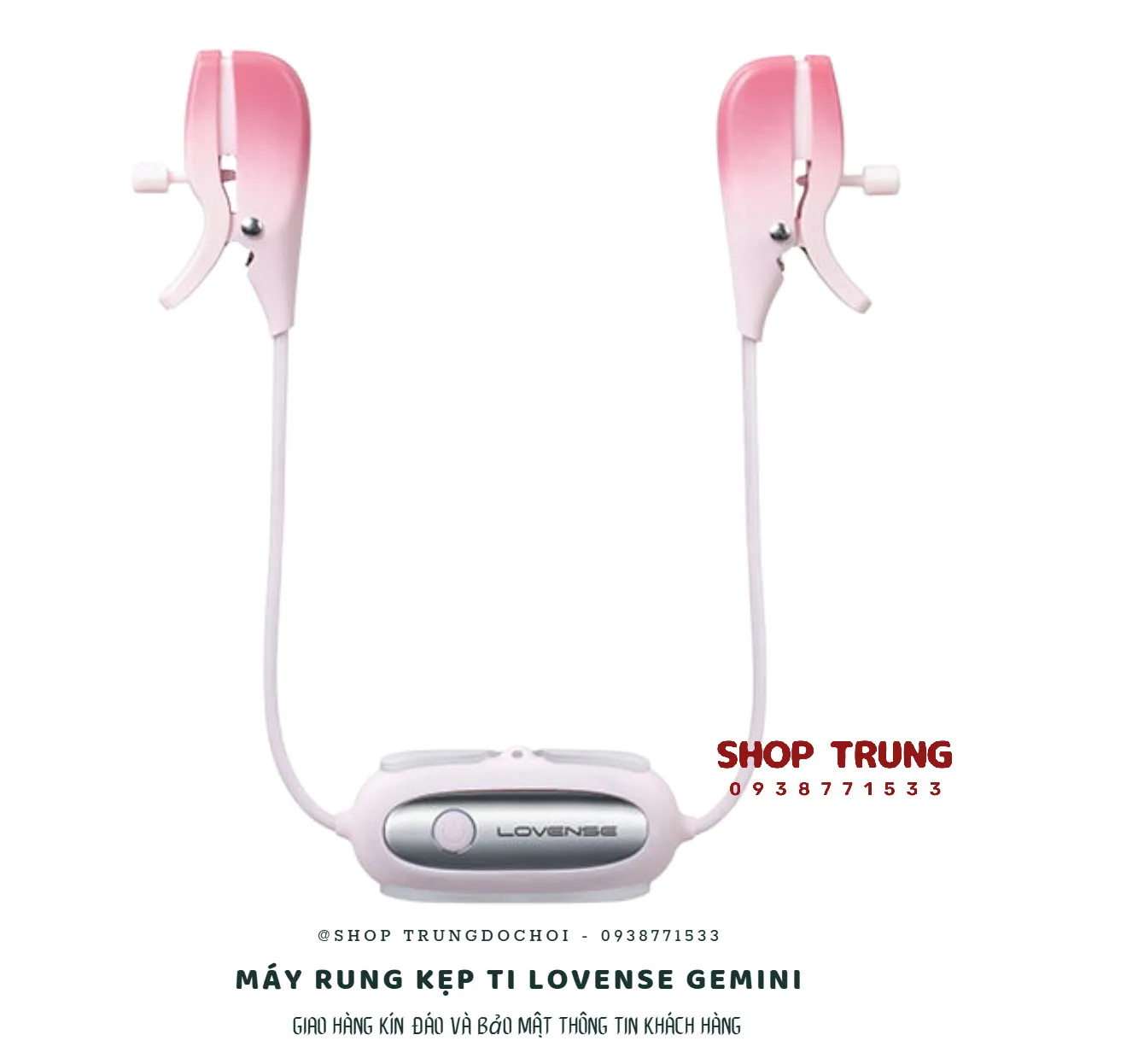 Máy Rung Kẹp Ti Lovense Gemini Điều Khiển App Chống Nước Mạnh
