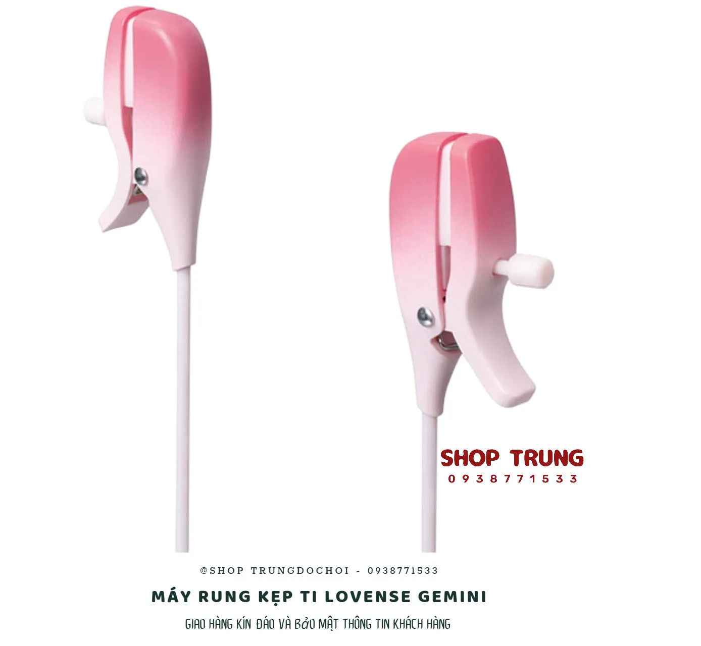 Máy Rung Kẹp Ti Lovense Gemini Điều Khiển App Chống Nước Mạnh