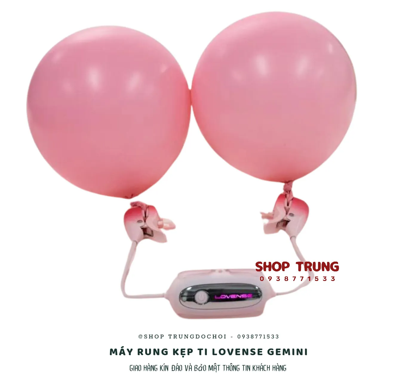 Máy Rung Kẹp Ti Lovense Gemini Điều Khiển App Chống Nước Mạnh